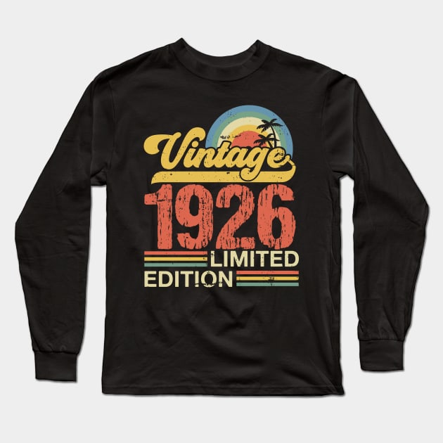 Retro vintage 1926 limited edition Long Sleeve T-Shirt by Crafty Pirate 